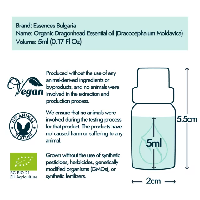 Dragonhead bottle size and volume graphic 5ml