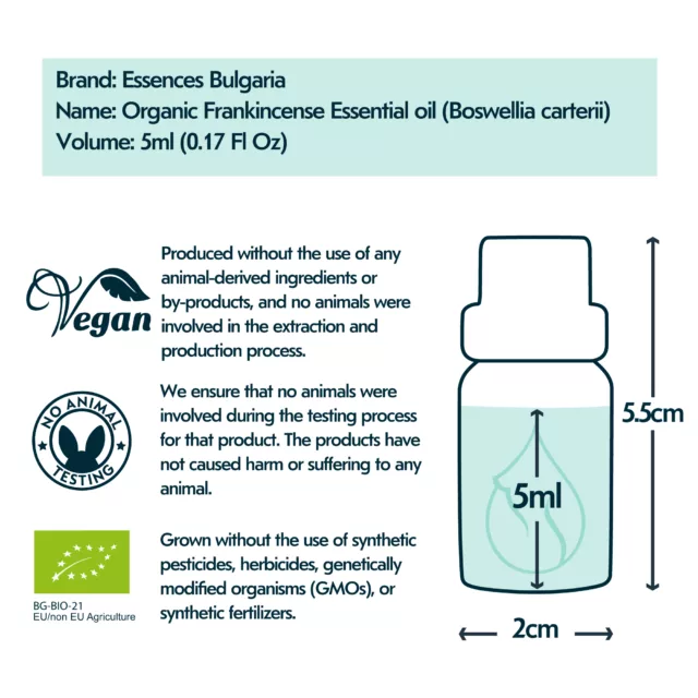 Frankincense bottle size and volume graphic 5ml new