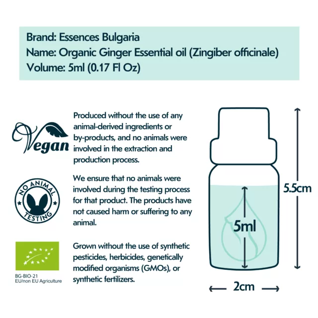 Ginger bottle size and volume graphic 5ml new