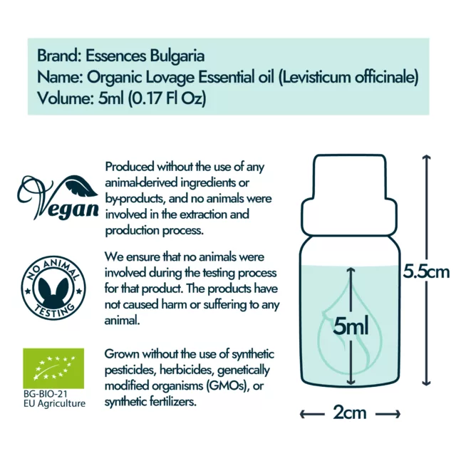 Lovage bottle size and volume graphic 5ml