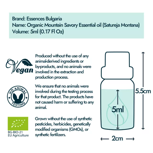 Mountain savory bottle size and volume graphic 5ml