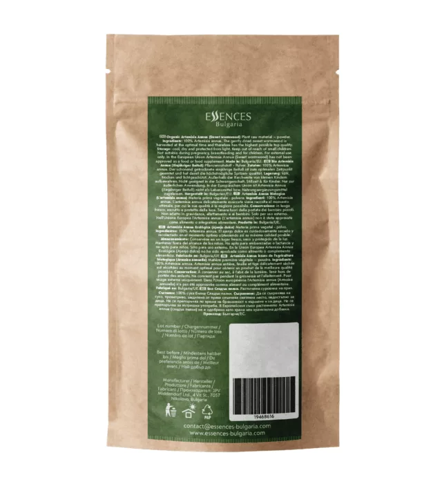 Artemisia powder packaging back for external use only